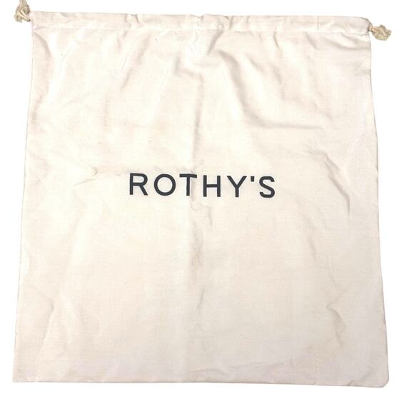 Rothy's dust bag white canvas drawstring large 21x23 storage blue logo rothys - Picture 1 of 3